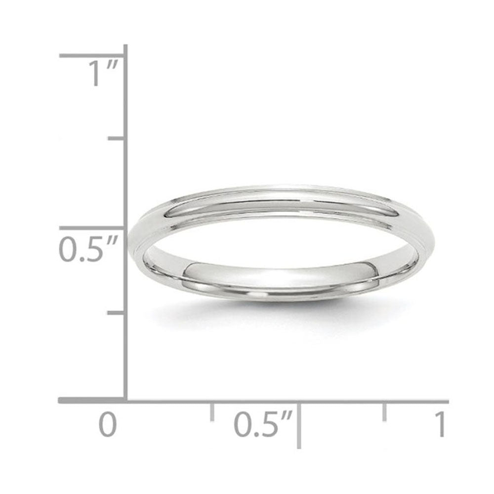 Alternate view of the 2.5mm to 6mm 14K White Gold Half Round Ridged Edge Standard Fit Band by The Black Bow Jewelry Co.