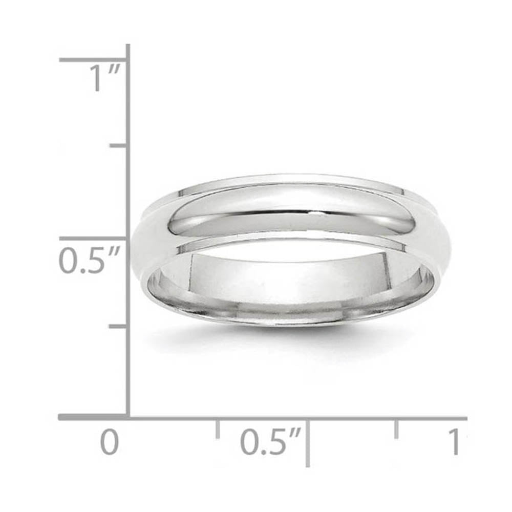 Alternate view of the 5mm 14K White Gold Half Round Ridged Standard Fit Band, Size 4 by The Black Bow Jewelry Co.