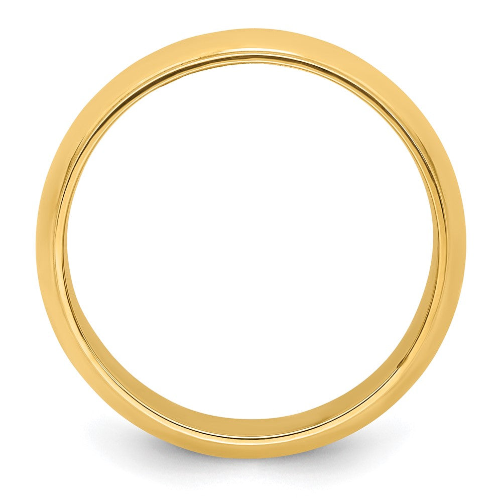 Alternate view of the 8mm 14K Yellow Gold Half Round Ridged Standard Fit Band, Size 6 by The Black Bow Jewelry Co.
