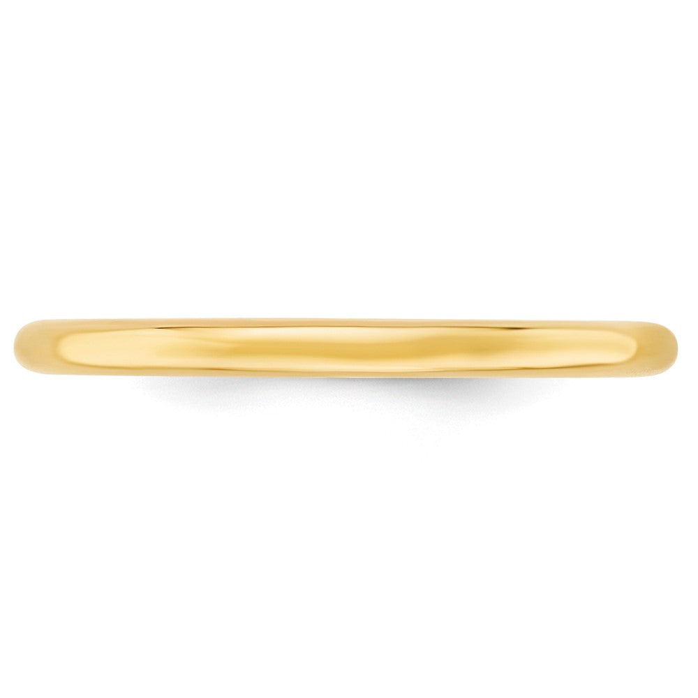 Alternate view of the 2mm to 6mm 10K Yellow Gold Domed Comfort Fit Band by The Black Bow Jewelry Co.