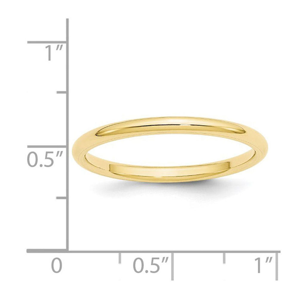 Alternate view of the 2mm to 6mm 10K Yellow Gold Domed Comfort Fit Band by The Black Bow Jewelry Co.