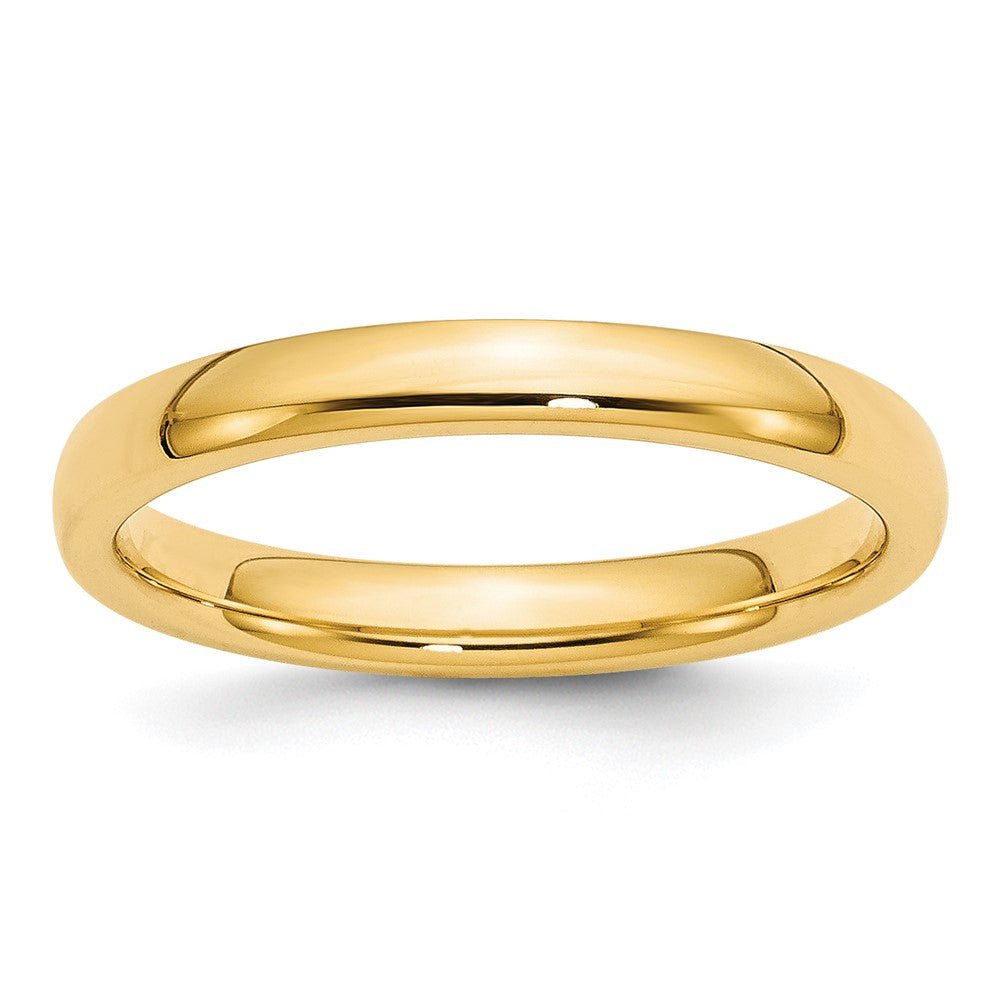 3mm 10K Yellow Gold STD Domed Comfort Fit Band, Size 4, Item R12328-3MM-04 by The Black Bow Jewelry Co.