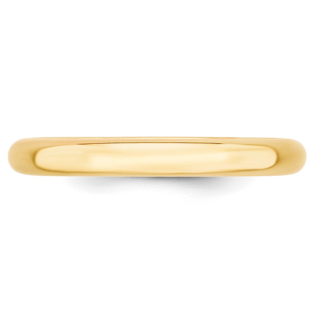 Alternate view of the 3mm 10K Yellow Gold STD Domed Comfort Fit Band, Size 4 by The Black Bow Jewelry Co.