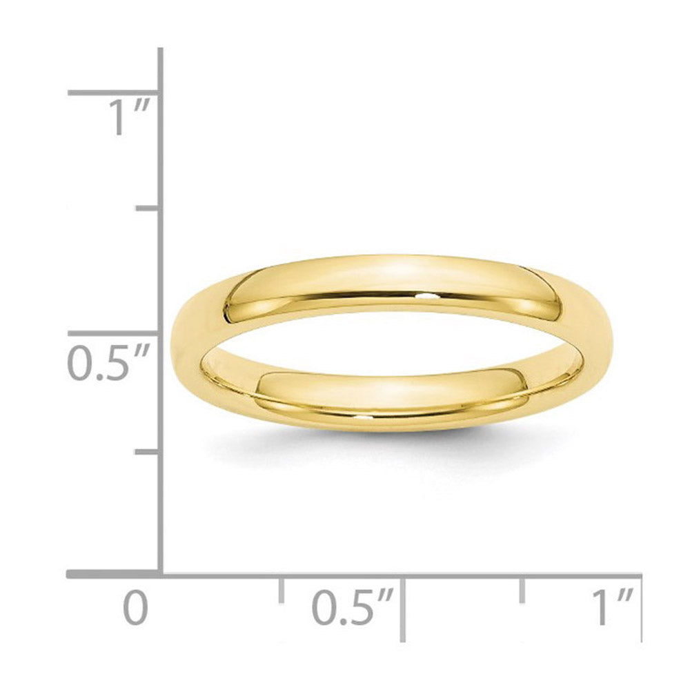 Alternate view of the 3mm 10K Yellow Gold STD Domed Comfort Fit Band, Size 4 by The Black Bow Jewelry Co.