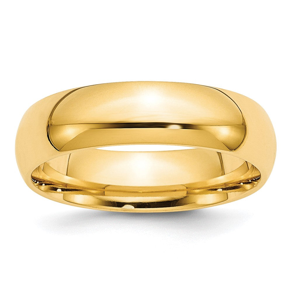 6mm 10K Yellow Gold STD Domed Comfort Fit Band, Size 4, Item R12328-6MM-04 by The Black Bow Jewelry Co.