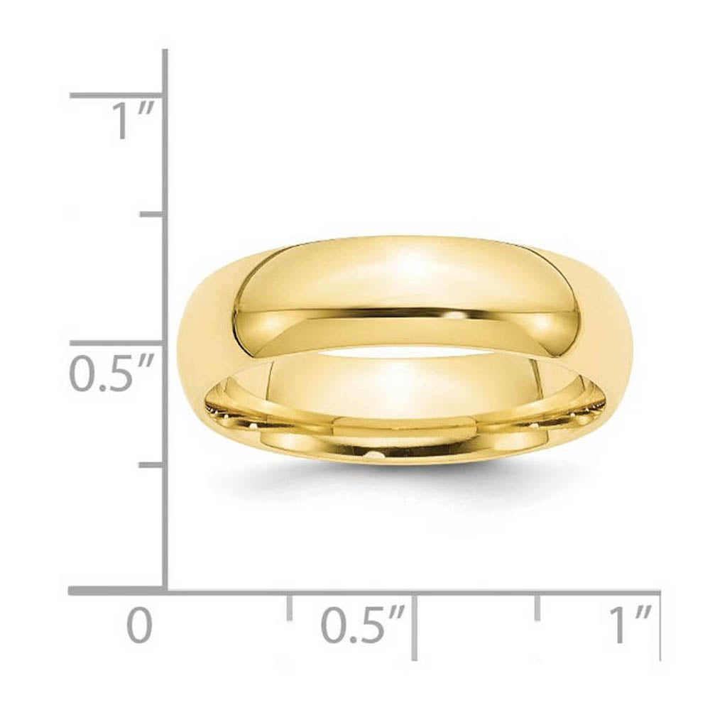 Alternate view of the 6mm 10K Yellow Gold STD Domed Comfort Fit Band, Size 4 by The Black Bow Jewelry Co.