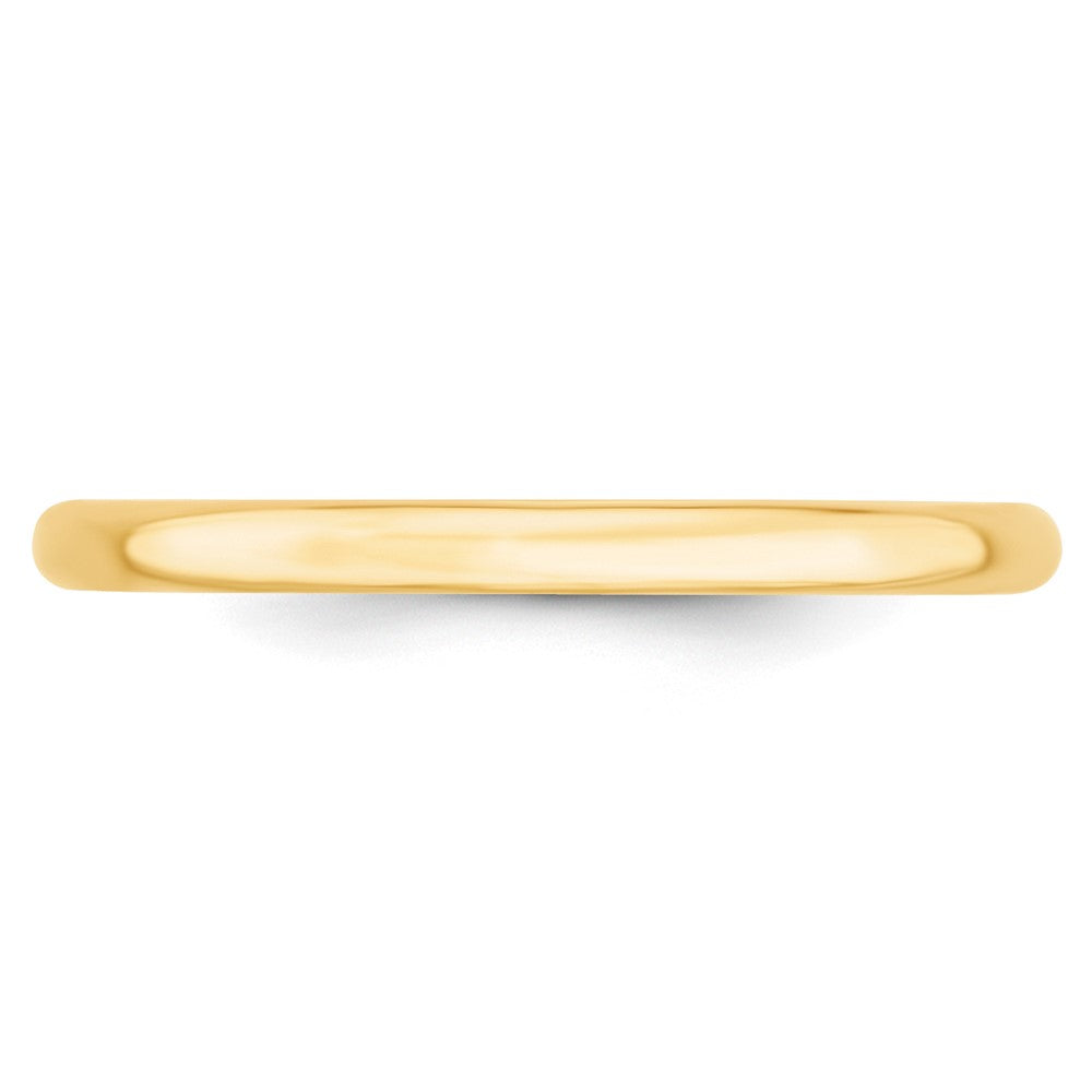 Alternate view of the 2mm to 6mm 10K Yellow Gold Lightweight Domed Comfort Fit Band by The Black Bow Jewelry Co.