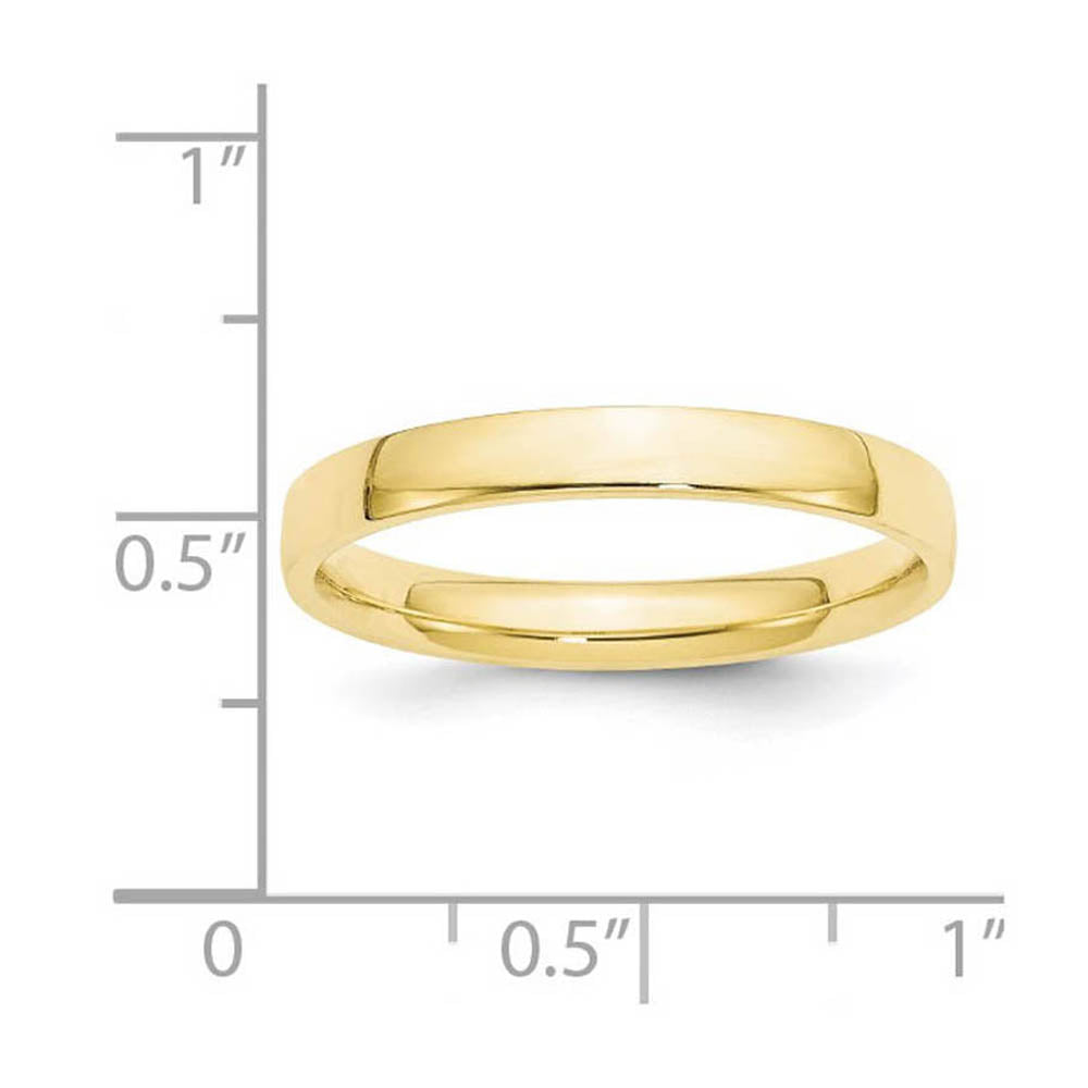 Alternate view of the 3mm 10K Yellow Gold Lightweight Domed Comfort Fit Band, Size 4 by The Black Bow Jewelry Co.