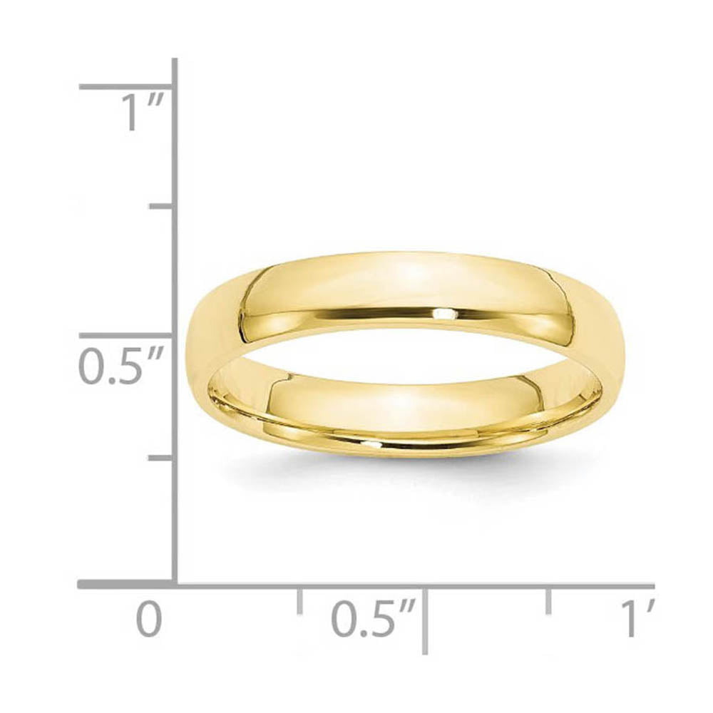 Alternate view of the 4mm 10K Yellow Gold Lightweight Domed Comfort Fit Band, Size 4 by The Black Bow Jewelry Co.