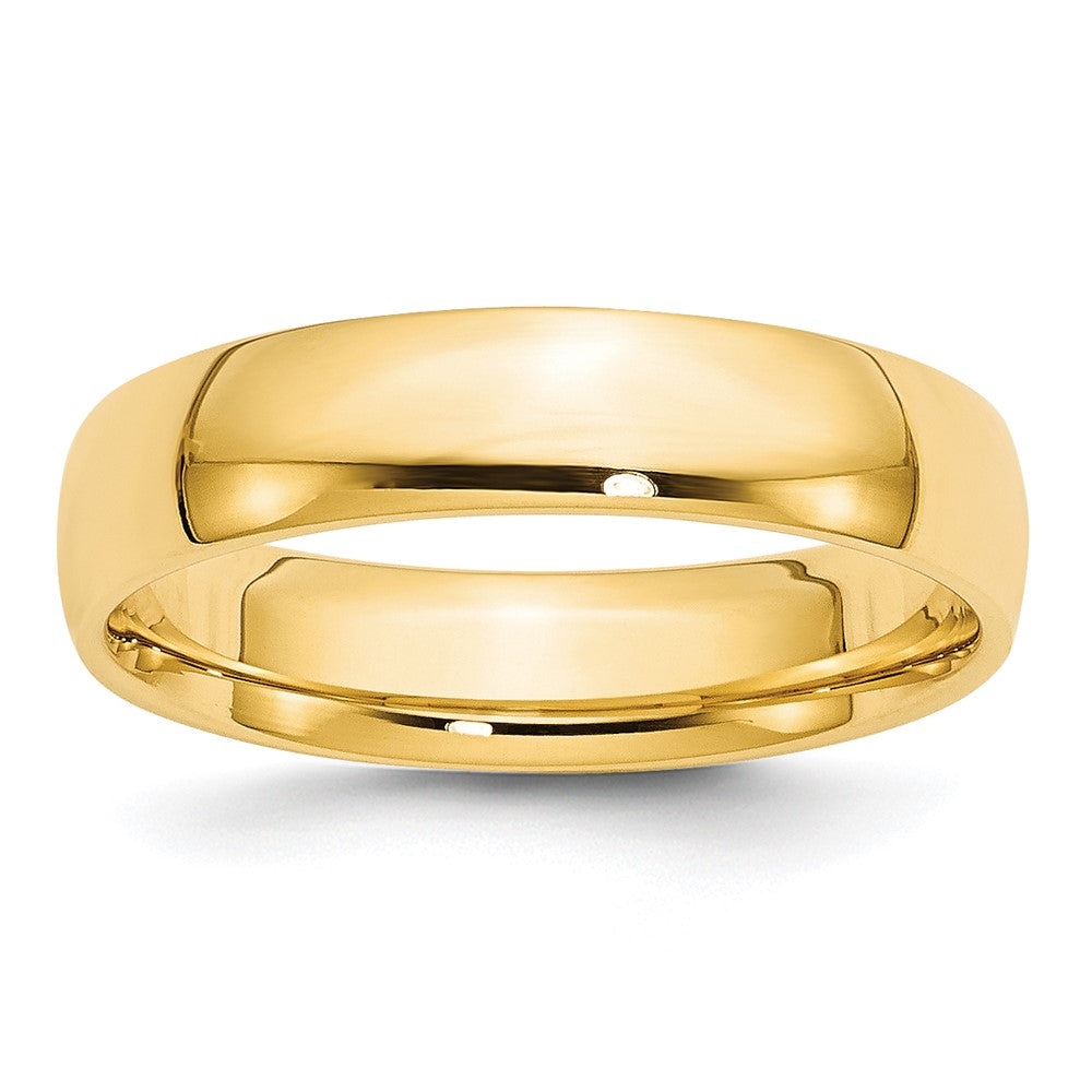 5mm 10K Yellow Gold Lightweight Domed Comfort Fit Band, Size 4, Item R12329-5MM-04 by The Black Bow Jewelry Co.