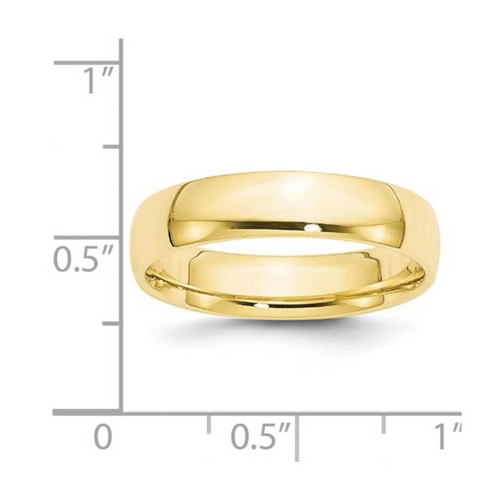 Alternate view of the 5mm 10K Yellow Gold Lightweight Domed Comfort Fit Band, Size 4 by The Black Bow Jewelry Co.