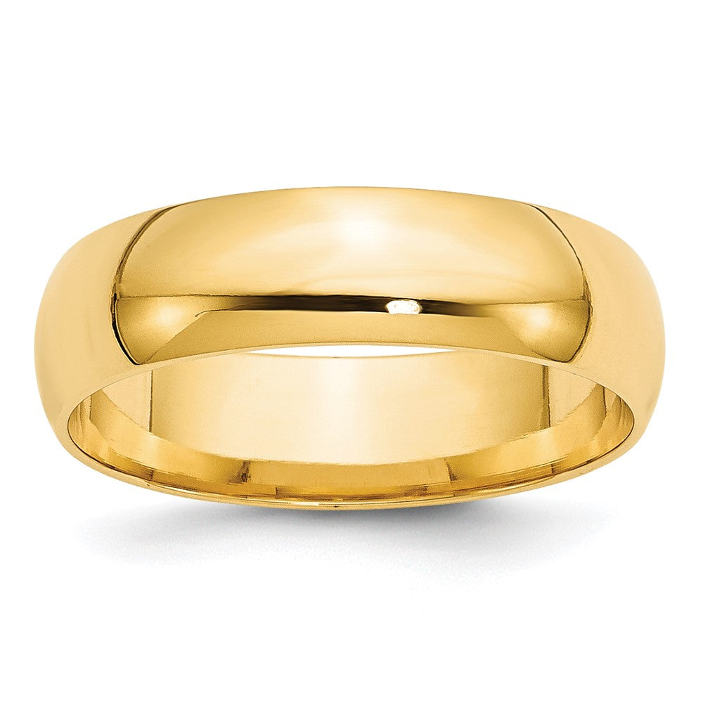 6mm 10K Yellow Gold Lightweight Domed Comfort Fit Band, Size 4, Item R12329-6MM-04 by The Black Bow Jewelry Co.