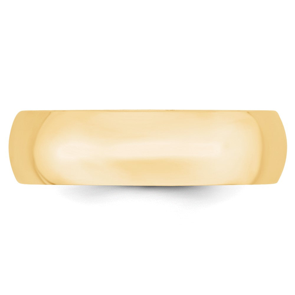 Alternate view of the 6mm 10K Yellow Gold Lightweight Domed Comfort Fit Band, Size 4 by The Black Bow Jewelry Co.