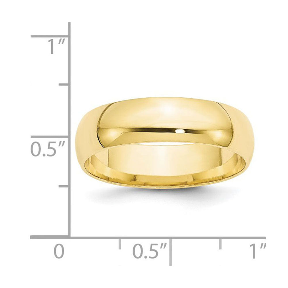 Alternate view of the 6mm 10K Yellow Gold Lightweight Domed Comfort Fit Band, Size 4 by The Black Bow Jewelry Co.