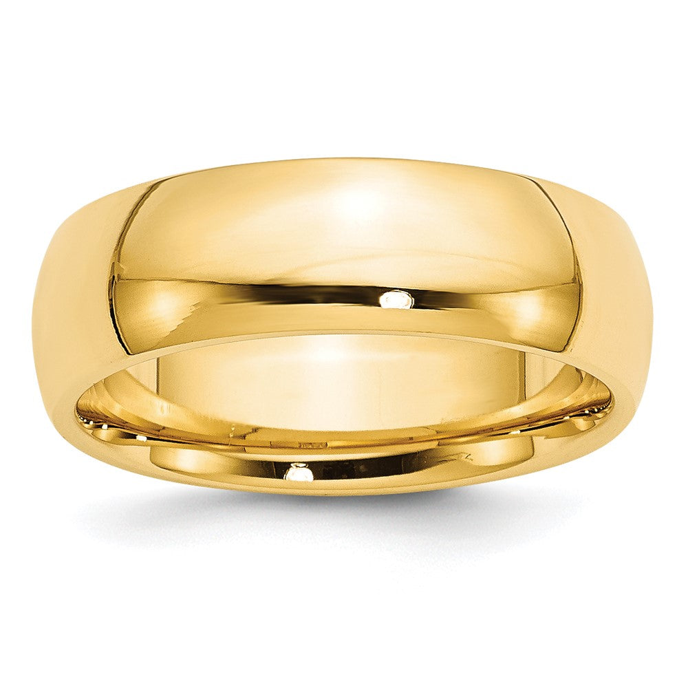 7mm 10K Yellow Gold STD Domed Comfort Fit Band, Size 6, Item R12330-7MM-06 by The Black Bow Jewelry Co.