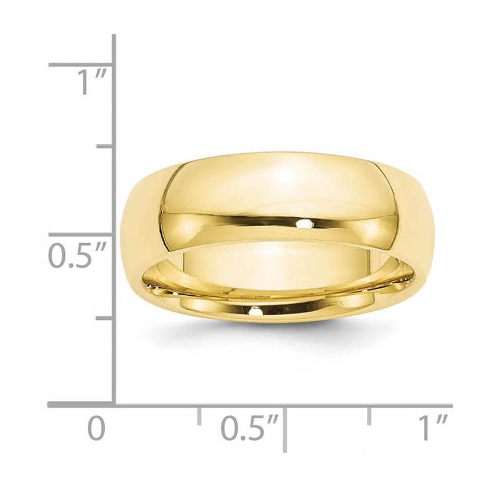 Alternate view of the 7mm 10K Yellow Gold STD Domed Comfort Fit Band, Size 6 by The Black Bow Jewelry Co.