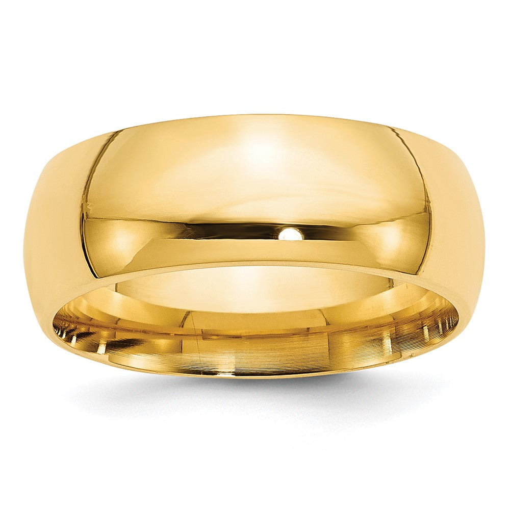 8mm 10K Yellow Gold STD Domed Comfort Fit Band, Size 6, Item R12330-8MM-06 by The Black Bow Jewelry Co.