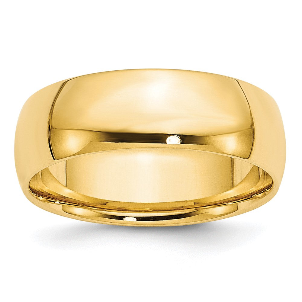 7mm 10K Yellow Gold Lightweight Domed Comfort Fit Band, Size 6, Item R12331-7MM-06 by The Black Bow Jewelry Co.