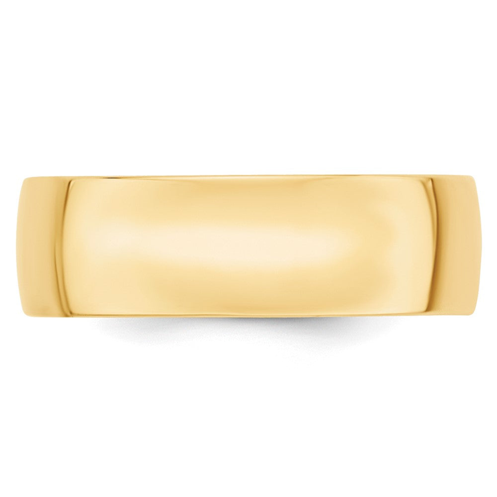 Alternate view of the 7mm 10K Yellow Gold Lightweight Domed Comfort Fit Band, Size 6 by The Black Bow Jewelry Co.