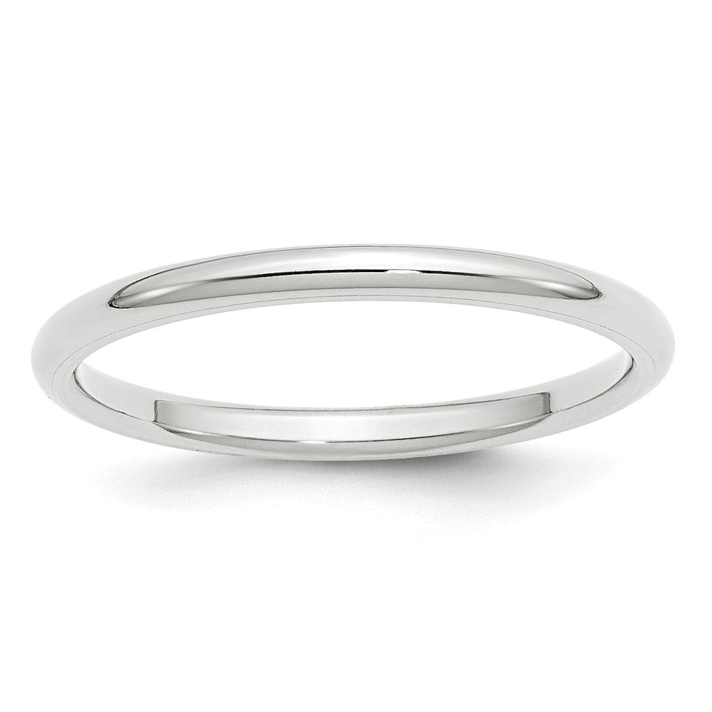 2mm to 6mm 10K White Gold Domed Comfort Fit Band, Item R12332 by The Black Bow Jewelry Co.