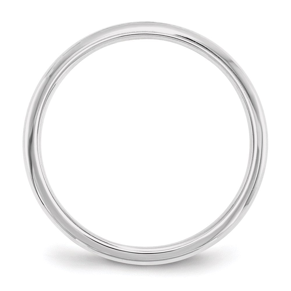 Alternate view of the 2mm 10K White Gold STD Domed Comfort Fit Band, Size 4 by The Black Bow Jewelry Co.