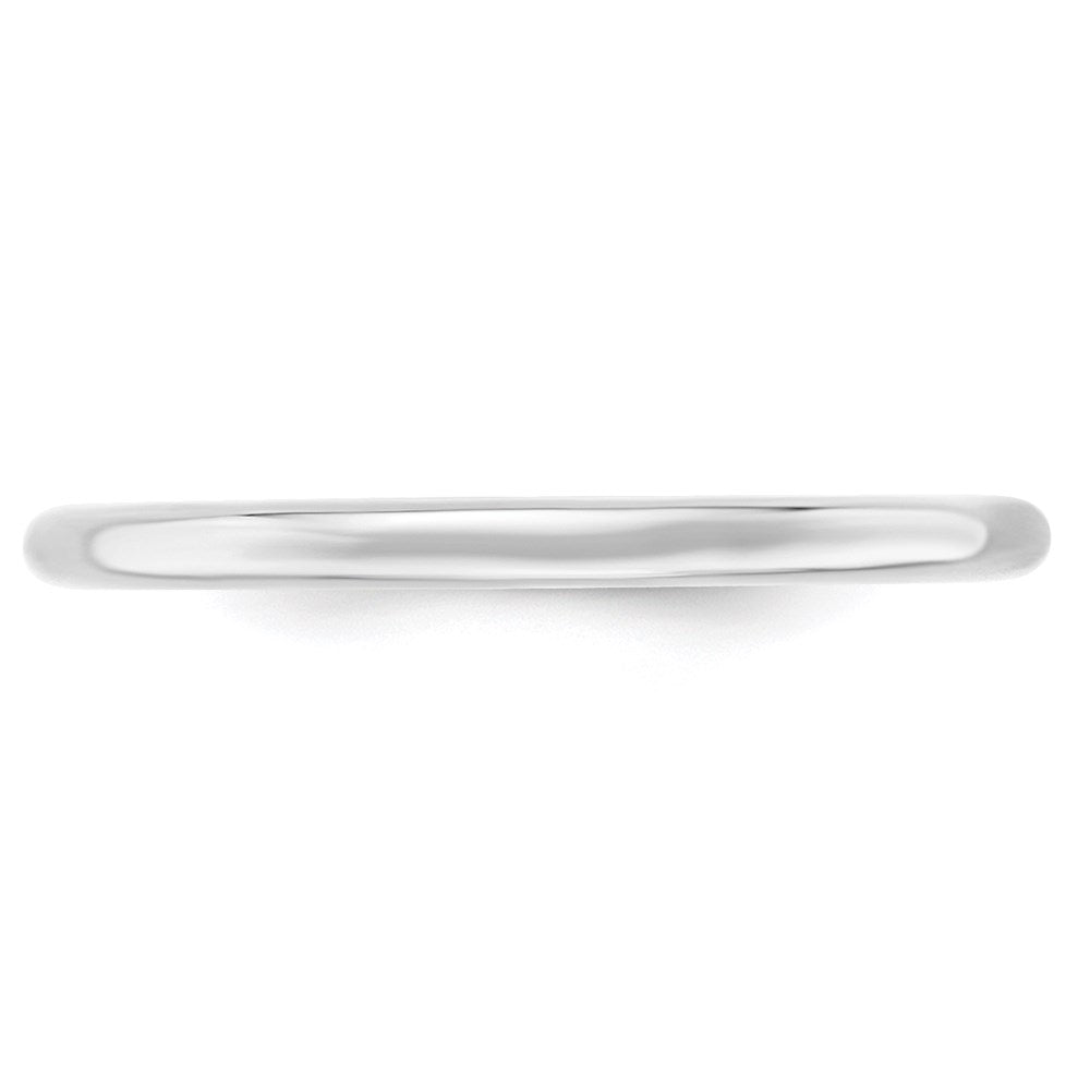 Alternate view of the 2mm 10K White Gold STD Domed Comfort Fit Band, Size 4 by The Black Bow Jewelry Co.