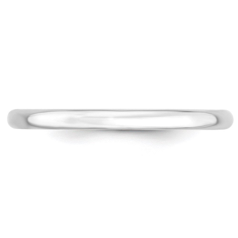 Alternate view of the 2mm to 6mm 10K White Gold Lightweight Domed Comfort Fit Band by The Black Bow Jewelry Co.