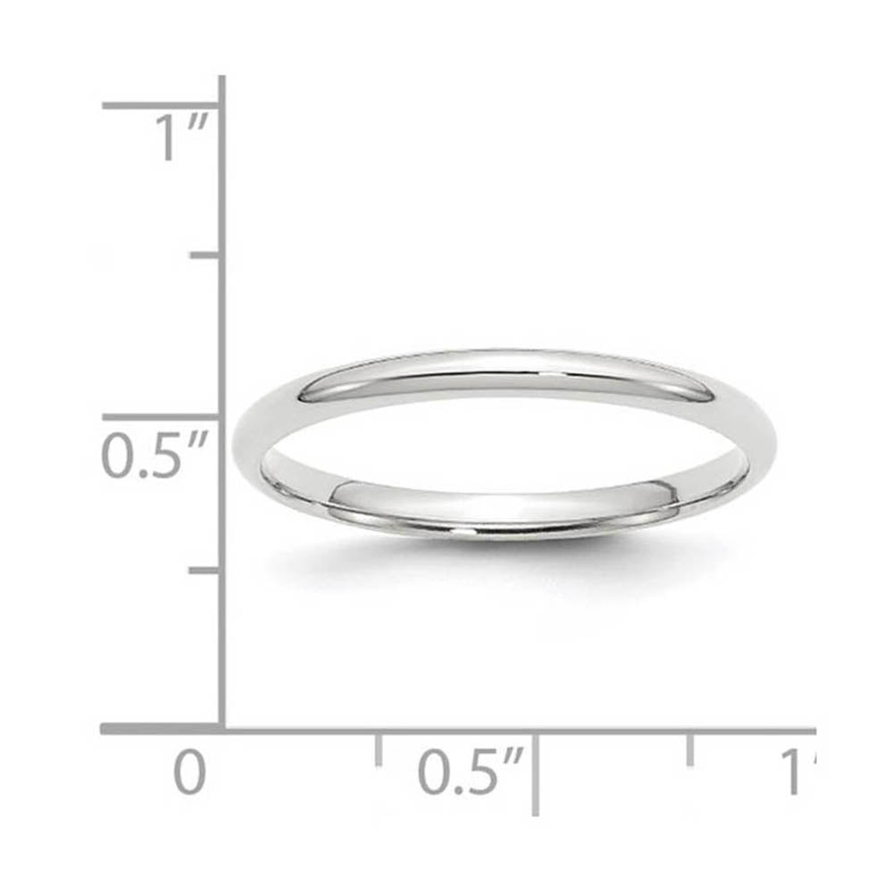 Alternate view of the 2mm to 6mm 10K White Gold Lightweight Domed Comfort Fit Band by The Black Bow Jewelry Co.