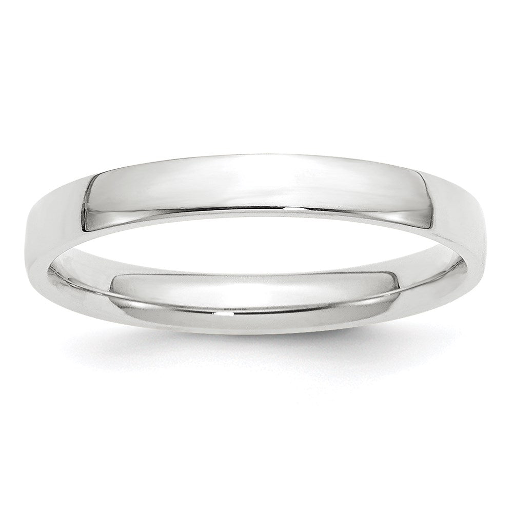 3mm 10K White Gold Lightweight Domed Comfort Fit Band, Size 4, Item R12333-3MM-04 by The Black Bow Jewelry Co.