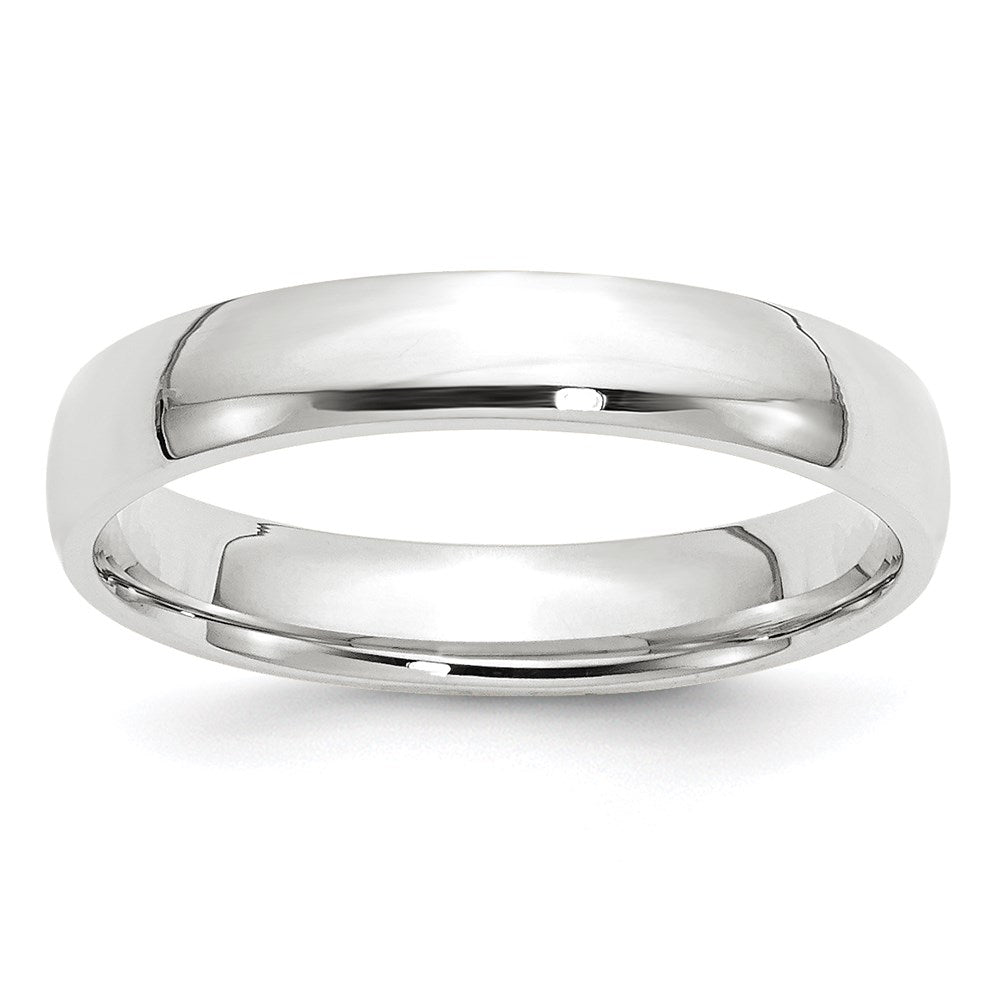 4mm 10K White Gold Lightweight Domed Comfort Fit Band, Size 4, Item R12333-4MM-04 by The Black Bow Jewelry Co.