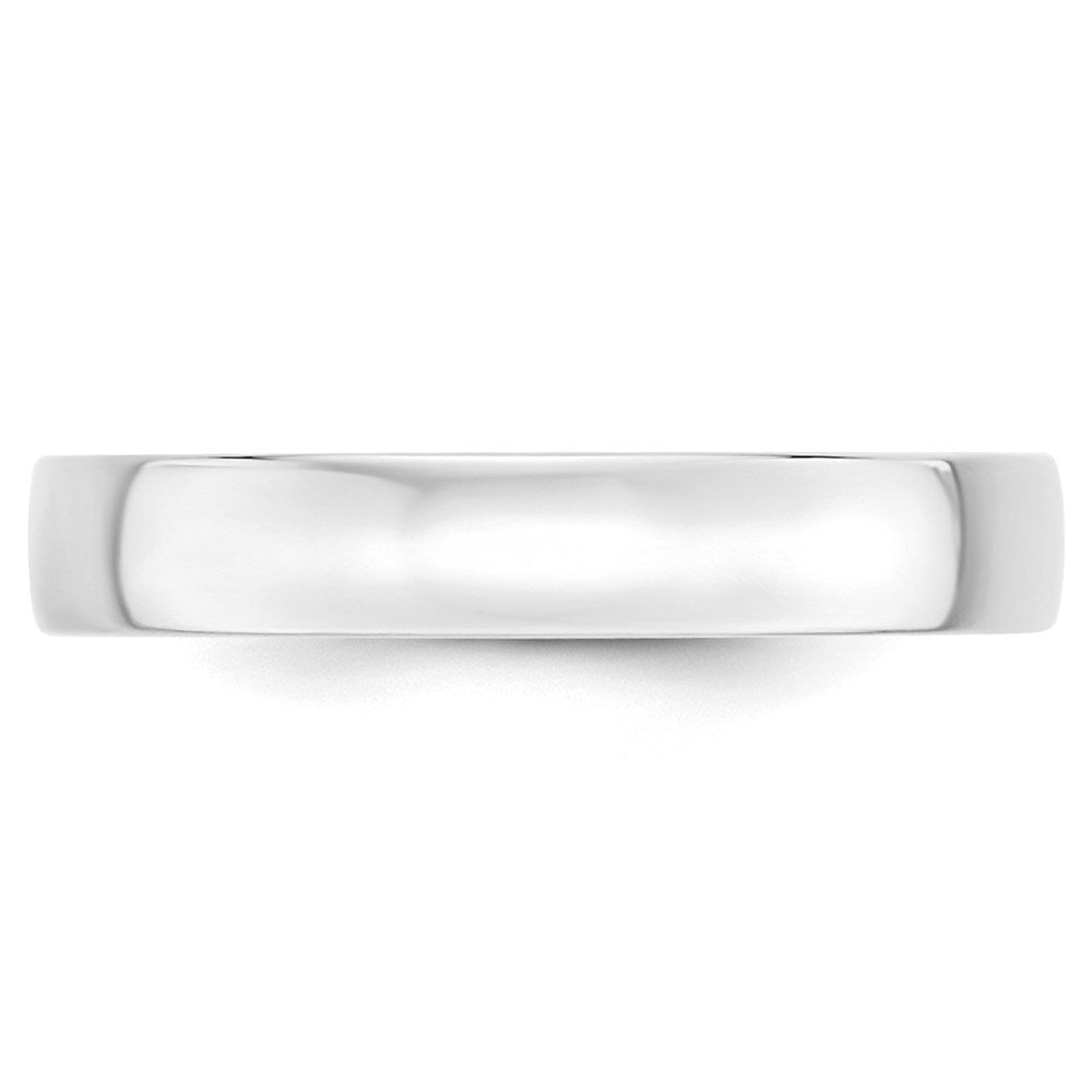 Alternate view of the 4mm 10K White Gold Lightweight Domed Comfort Fit Band, Size 4 by The Black Bow Jewelry Co.