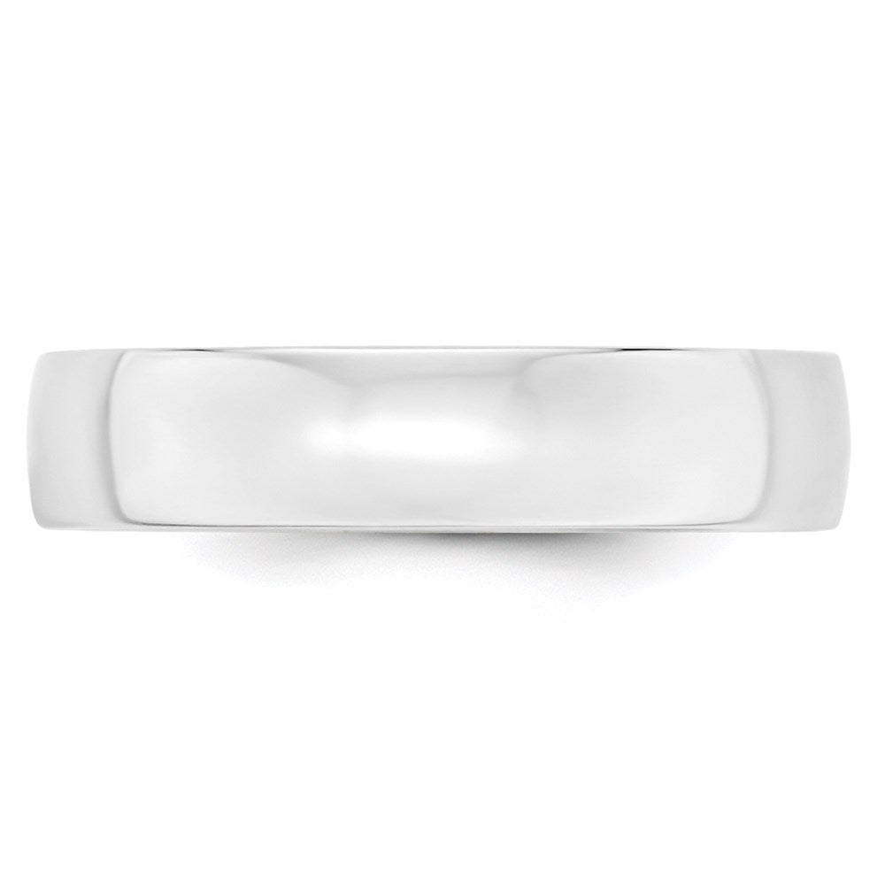 Alternate view of the 5mm 10K White Gold Lightweight Domed Comfort Fit Band, Size 4 by The Black Bow Jewelry Co.