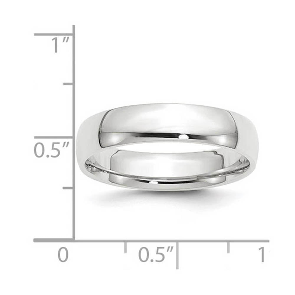 Alternate view of the 5mm 10K White Gold Lightweight Domed Comfort Fit Band, Size 4 by The Black Bow Jewelry Co.