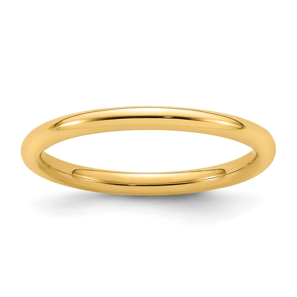 2mm to 6mm 14K Yellow Gold Domed Comfort Fit Band, Item R12336 by The Black Bow Jewelry Co.