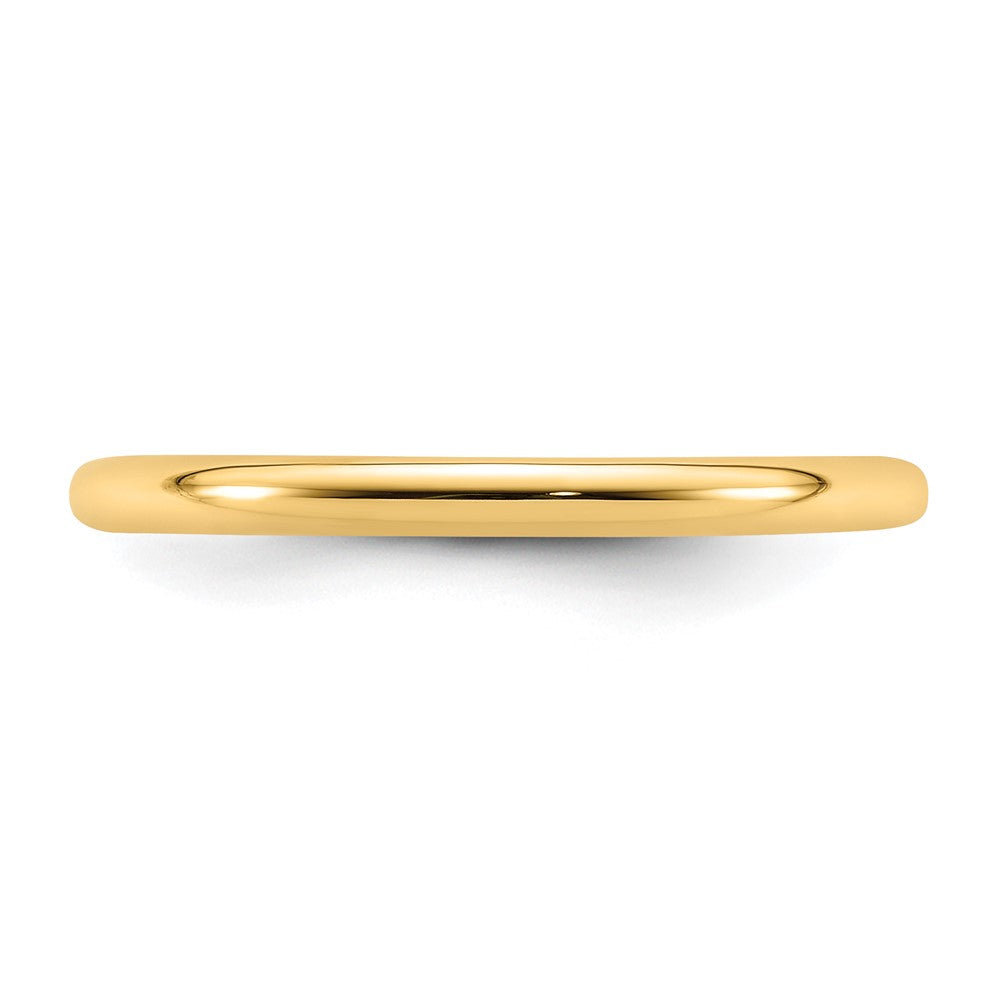 Alternate view of the 2mm to 6mm 14K Yellow Gold Domed Comfort Fit Band by The Black Bow Jewelry Co.