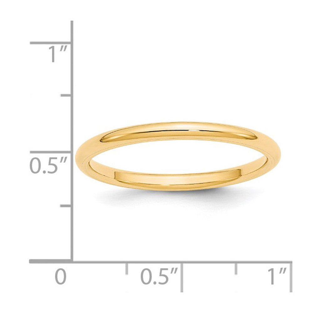 Alternate view of the 2mm to 6mm 14K Yellow Gold Domed Comfort Fit Band by The Black Bow Jewelry Co.