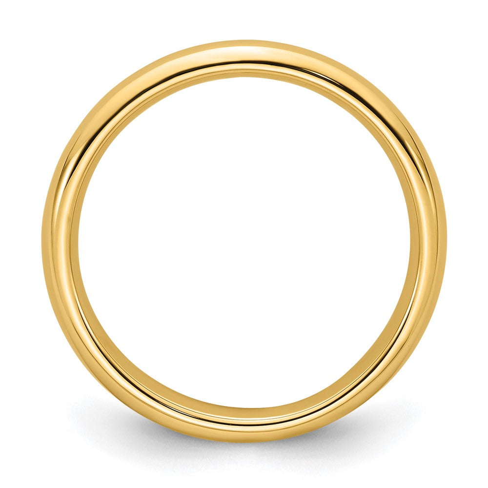 Alternate view of the 3mm 14K Yellow Gold STD Domed Comfort Fit Band, Size 4 by The Black Bow Jewelry Co.