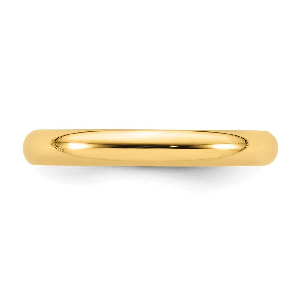 Alternate view of the 3mm 14K Yellow Gold STD Domed Comfort Fit Band, Size 4 by The Black Bow Jewelry Co.