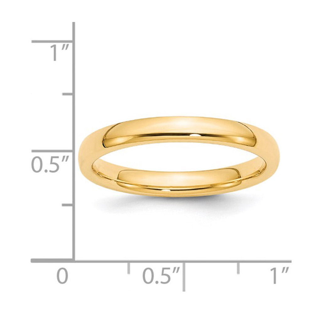 Alternate view of the 3mm 14K Yellow Gold STD Domed Comfort Fit Band, Size 4 by The Black Bow Jewelry Co.