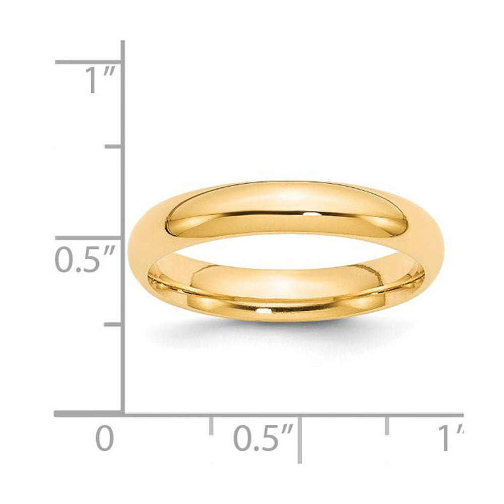 Alternate view of the 4mm 14K Yellow Gold STD Domed Comfort Fit Band, Size 4 by The Black Bow Jewelry Co.