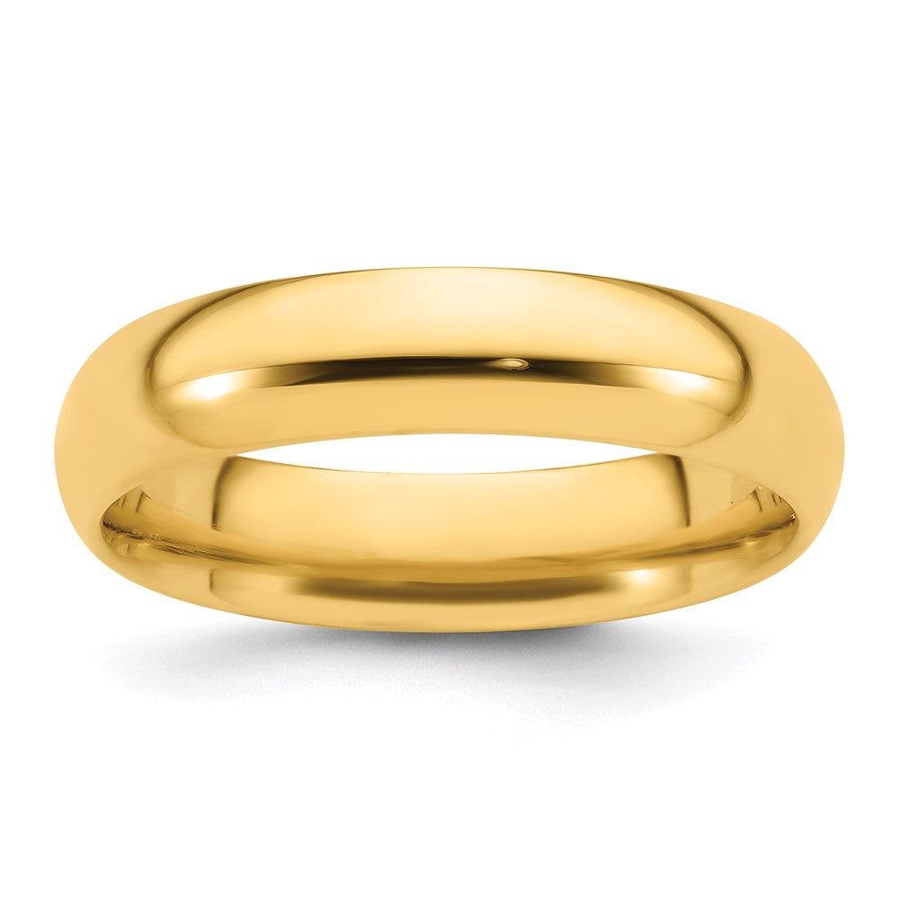 5mm 14K Yellow Gold STD Domed Comfort Fit Band, Size 4, Item R12336-5MM-04 by The Black Bow Jewelry Co.