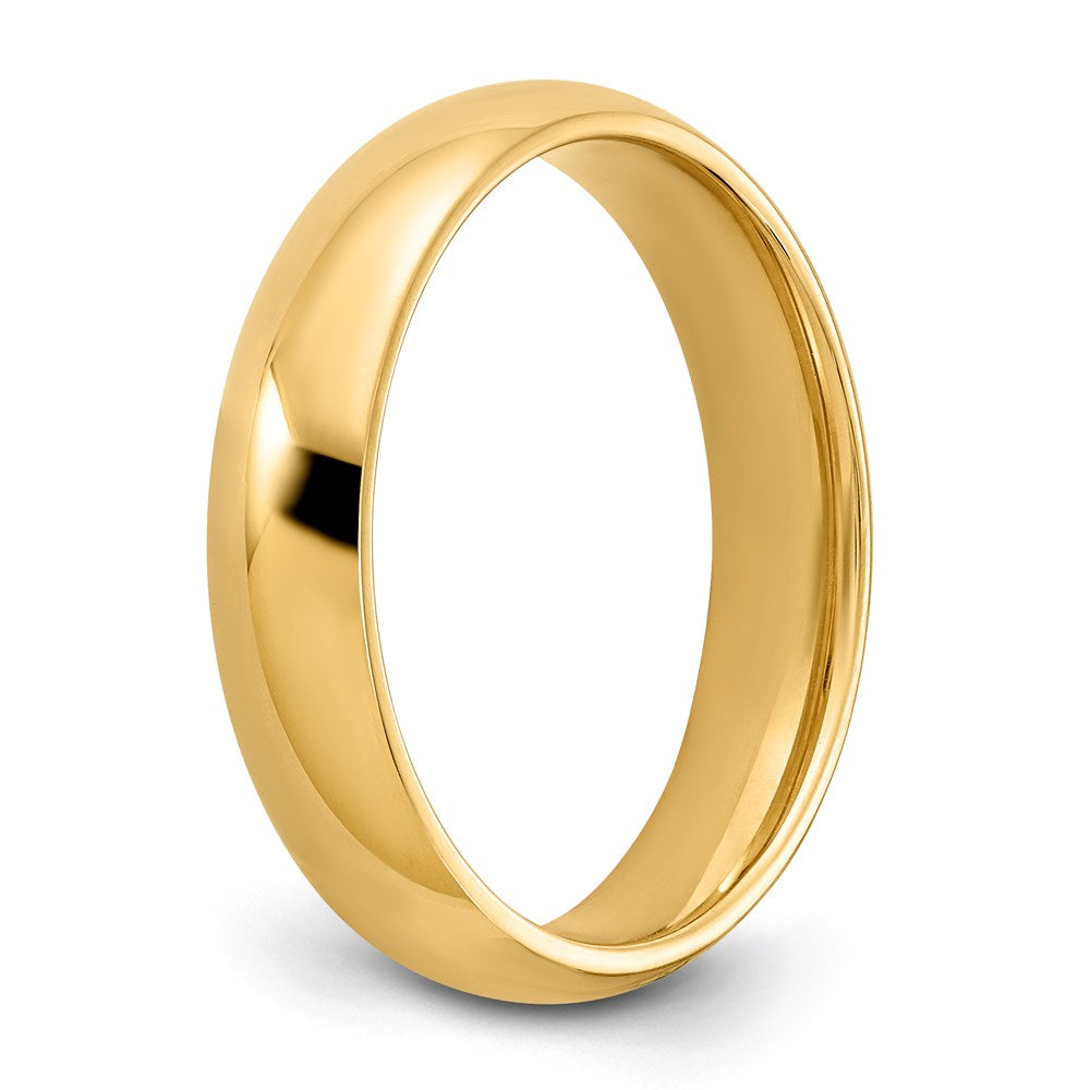 Alternate view of the 5mm 14K Yellow Gold STD Domed Comfort Fit Band, Size 4 by The Black Bow Jewelry Co.