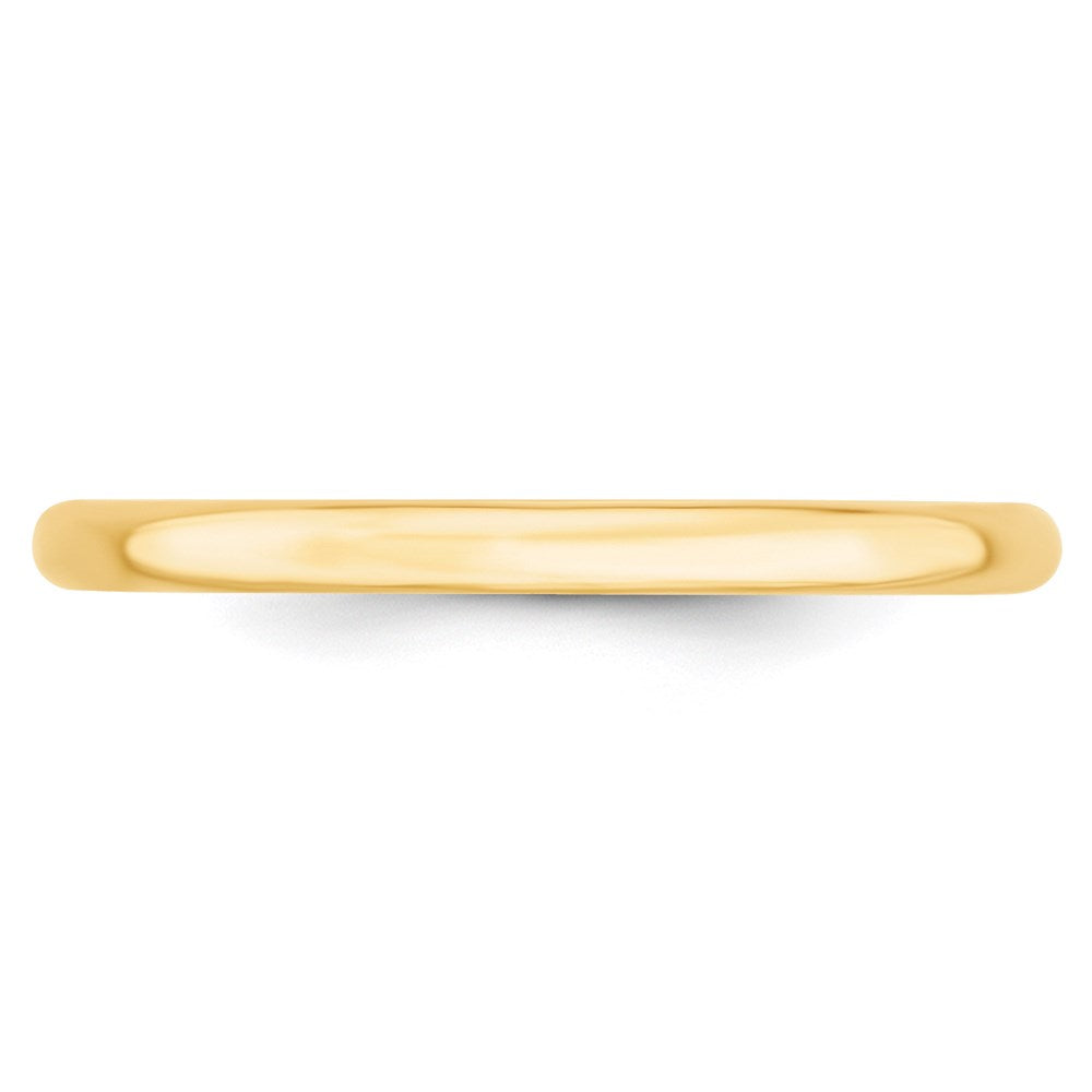 Alternate view of the 2mm to 6mm 14K Yellow Gold Lightweight Domed Comfort Fit Band by The Black Bow Jewelry Co.