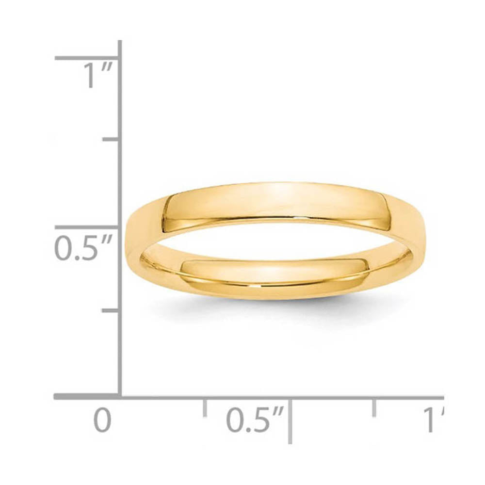 Alternate view of the 3mm 14K Yellow Gold Lightweight Domed Comfort Fit Band, Size 4 by The Black Bow Jewelry Co.