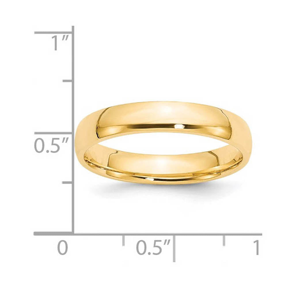 Alternate view of the 4mm 14K Yellow Gold Lightweight Domed Comfort Fit Band, Size 4 by The Black Bow Jewelry Co.