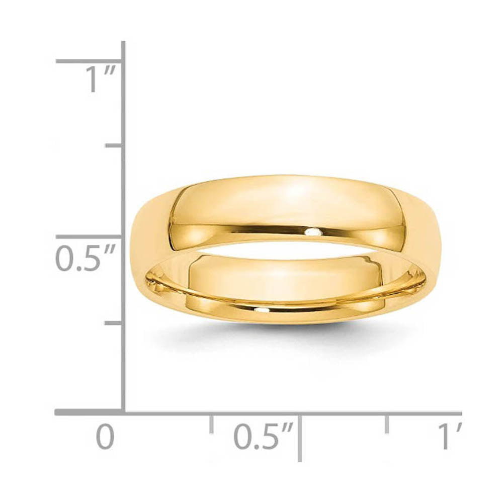 Alternate view of the 5mm 14K Yellow Gold Lightweight Domed Comfort Fit Band, Size 4 by The Black Bow Jewelry Co.