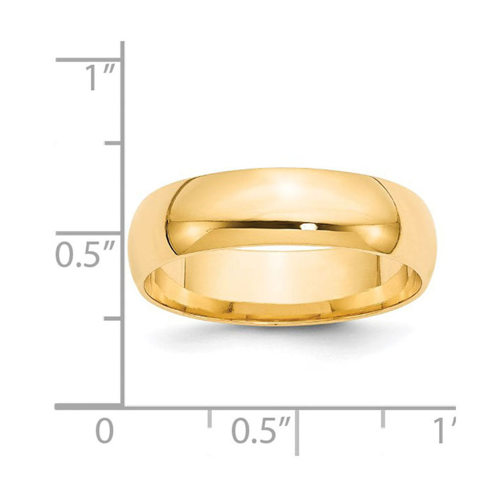 Alternate view of the 6mm 14K Yellow Gold Lightweight Domed Comfort Fit Band, Size 4 by The Black Bow Jewelry Co.