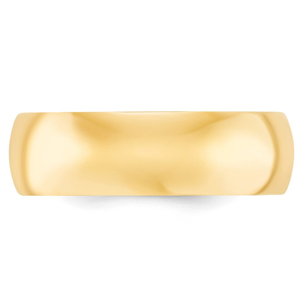 Alternate view of the 7mm or 8mm 14K Yellow Gold Domed Comfort Fit Band by The Black Bow Jewelry Co.