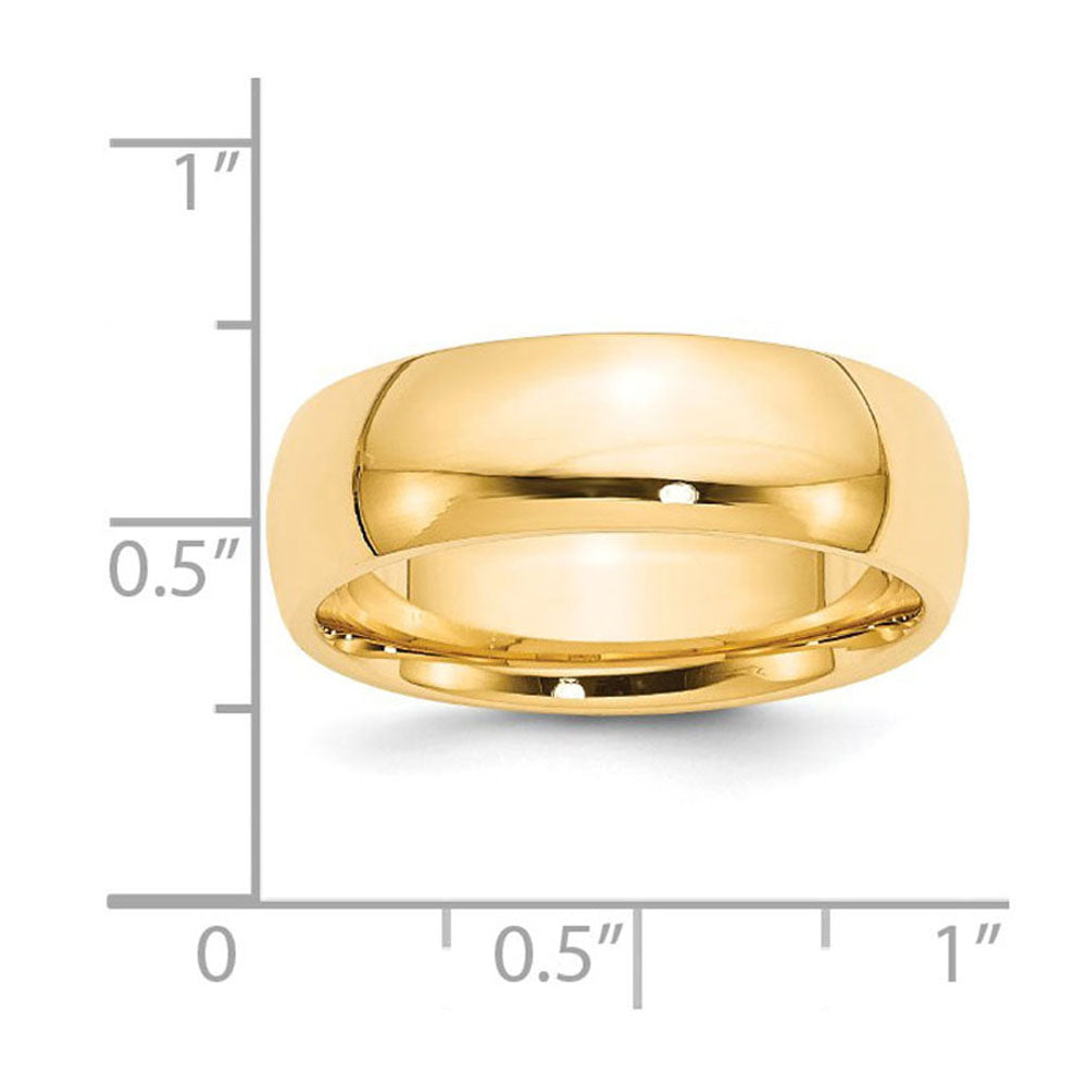 Alternate view of the 7mm 14K Yellow Gold STD Domed Comfort Fit Band, Size 6 by The Black Bow Jewelry Co.
