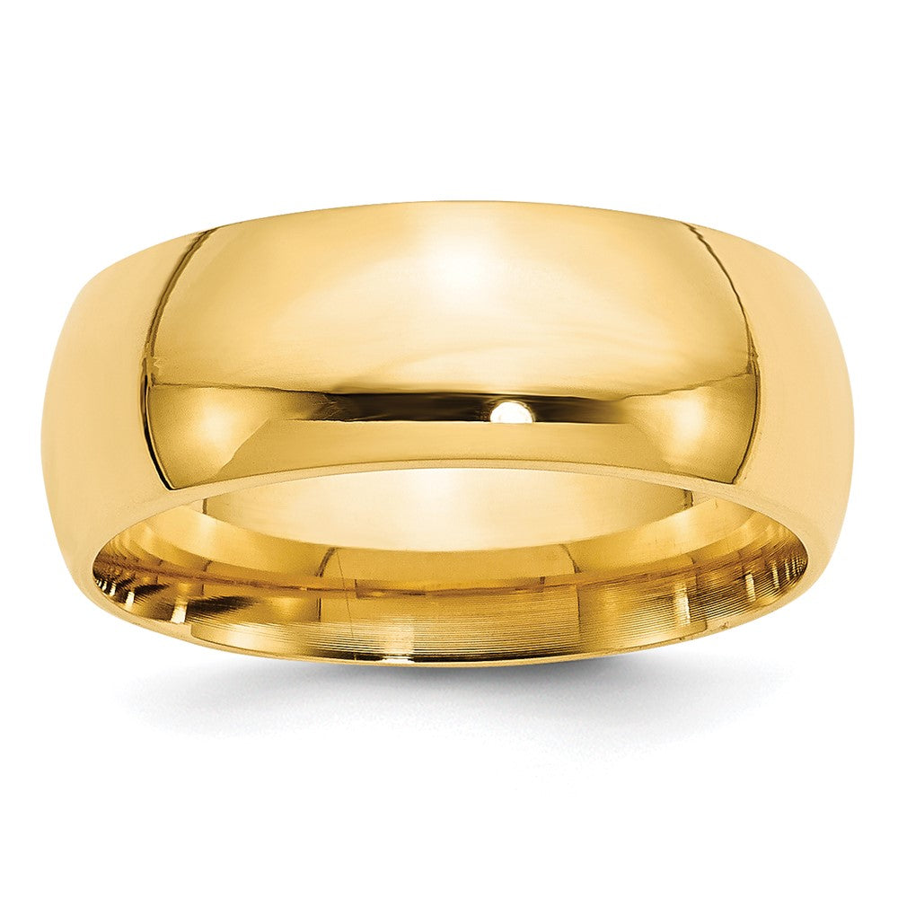8mm 14K Yellow Gold STD Domed Comfort Fit Band, Size 6, Item R12338-8MM-06 by The Black Bow Jewelry Co.